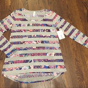 Lularoe Lynnae Floral Striped, Stretchy NWT!